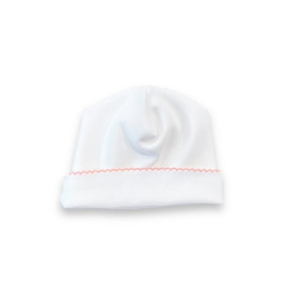Pink Picot Trim Infant Newborn Hat Cap